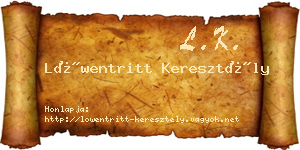 Löwentritt Keresztély névjegykártya